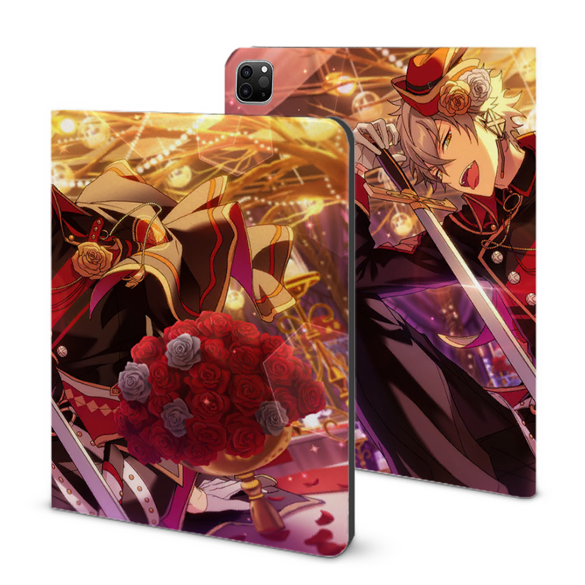 （画像用） あんさんぶるスターズ! Ensemble Stars IPad ケース ブック型 PUレザー TPU 耐衝撃 軽量 薄型 ペン収納なし 全面保護 IPad 各モデル対応